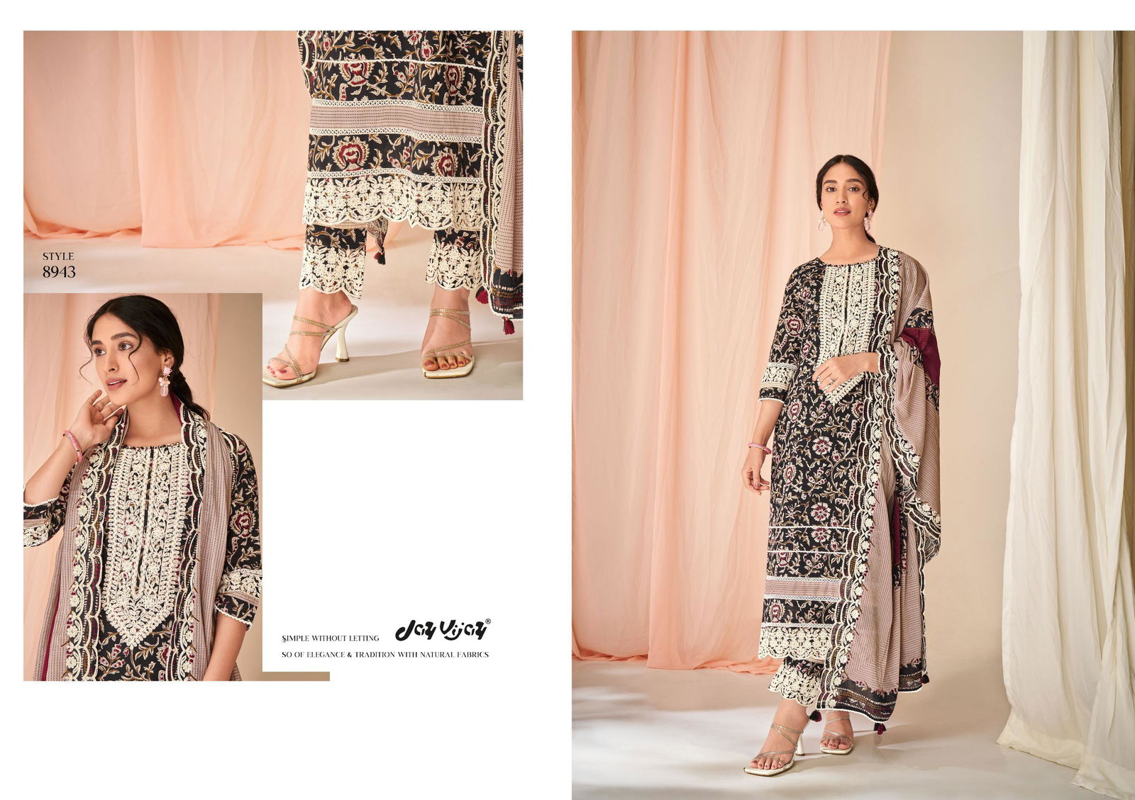 Jhilmil By Jay Vijay Embroidery Block Print Cotton Salwar Suits Wholesale Price In Surat